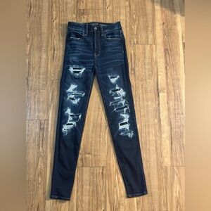 Distressed American Eagle jeans.